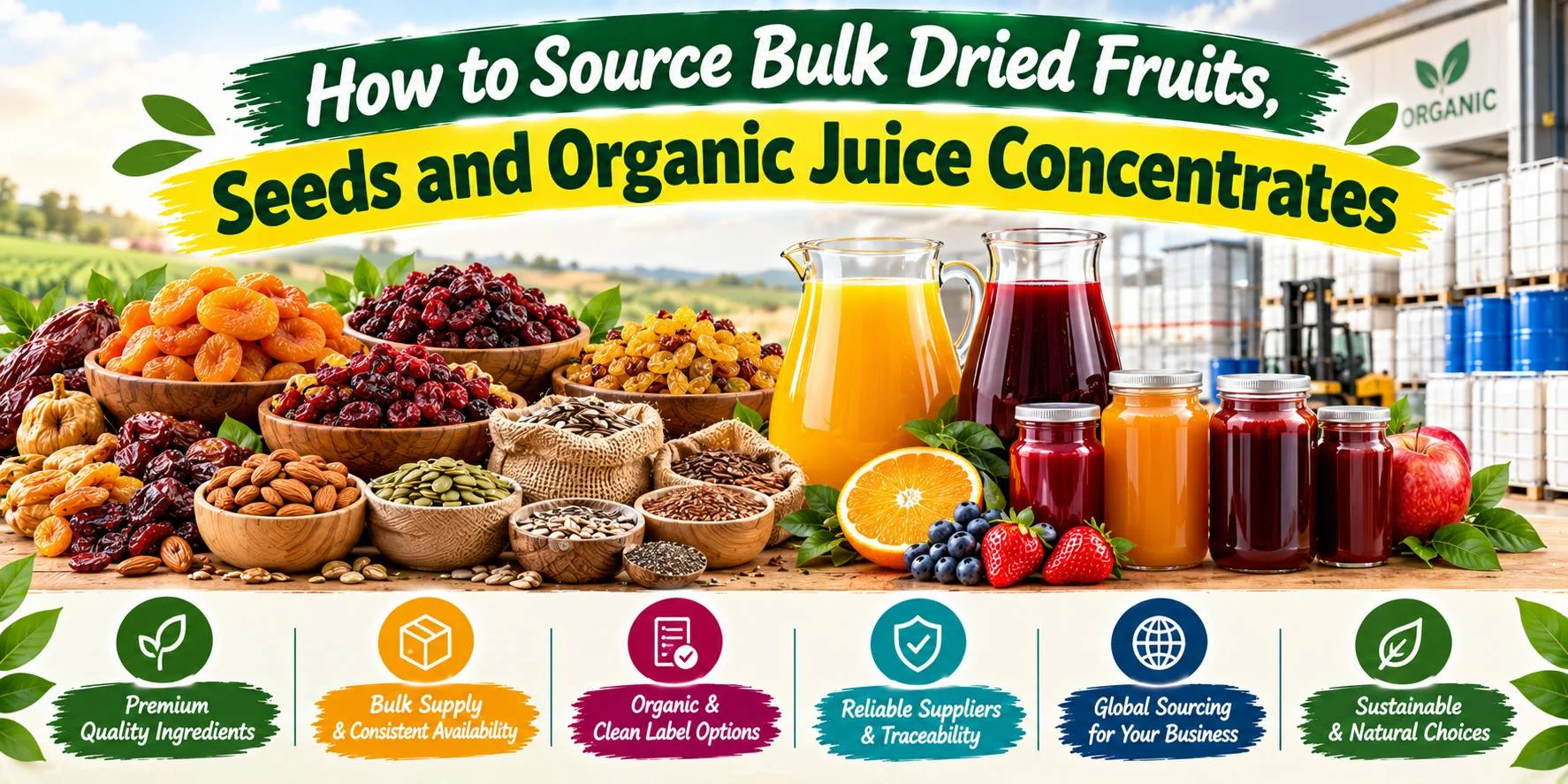 How to Source Bulk Dried Fruits, Seeds and Organic Juice Concentrates