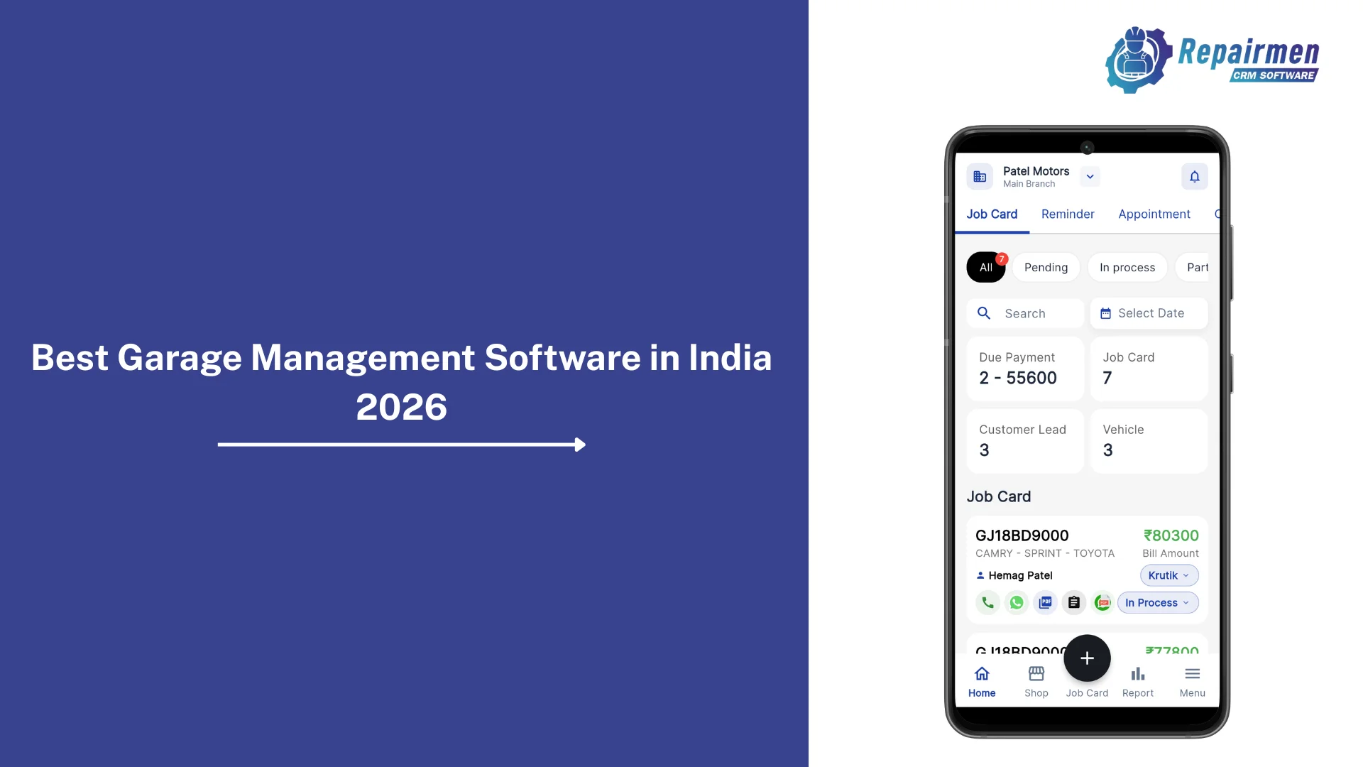 Best Garage Management Software in India 2026 | Repairmen