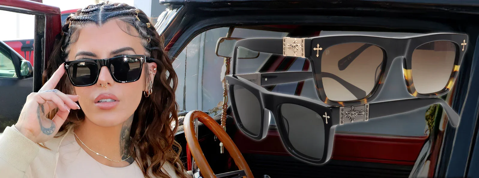 chrome heartsunglasses
